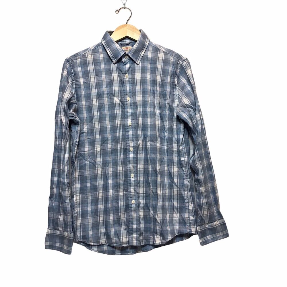 faherty Med men’s movement marina‎ plaid blue button up shirt